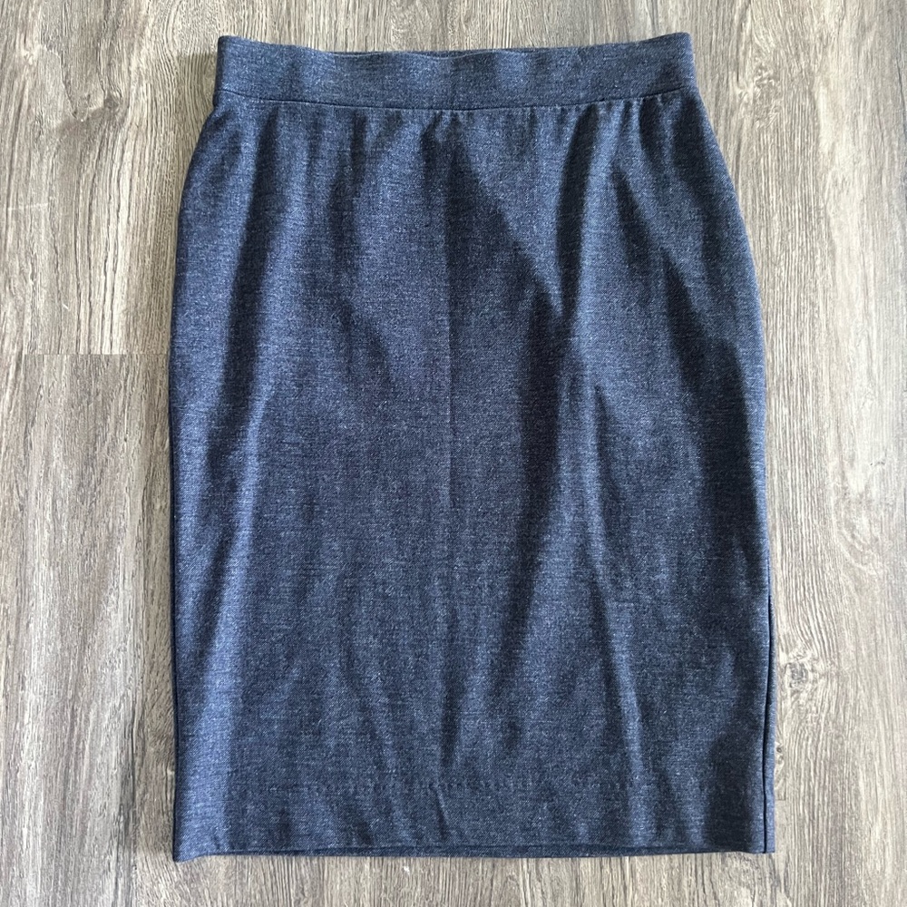 Ellle XS Navy Heathered Pencil Skirt